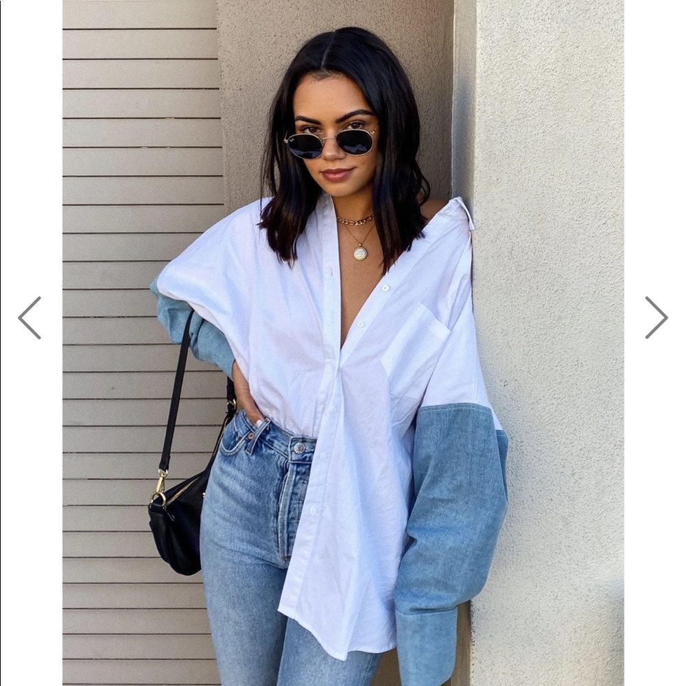 Artists Only Denim Sleeve Button Down